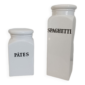Lot de 2 pots / bocaux cuisine vintage