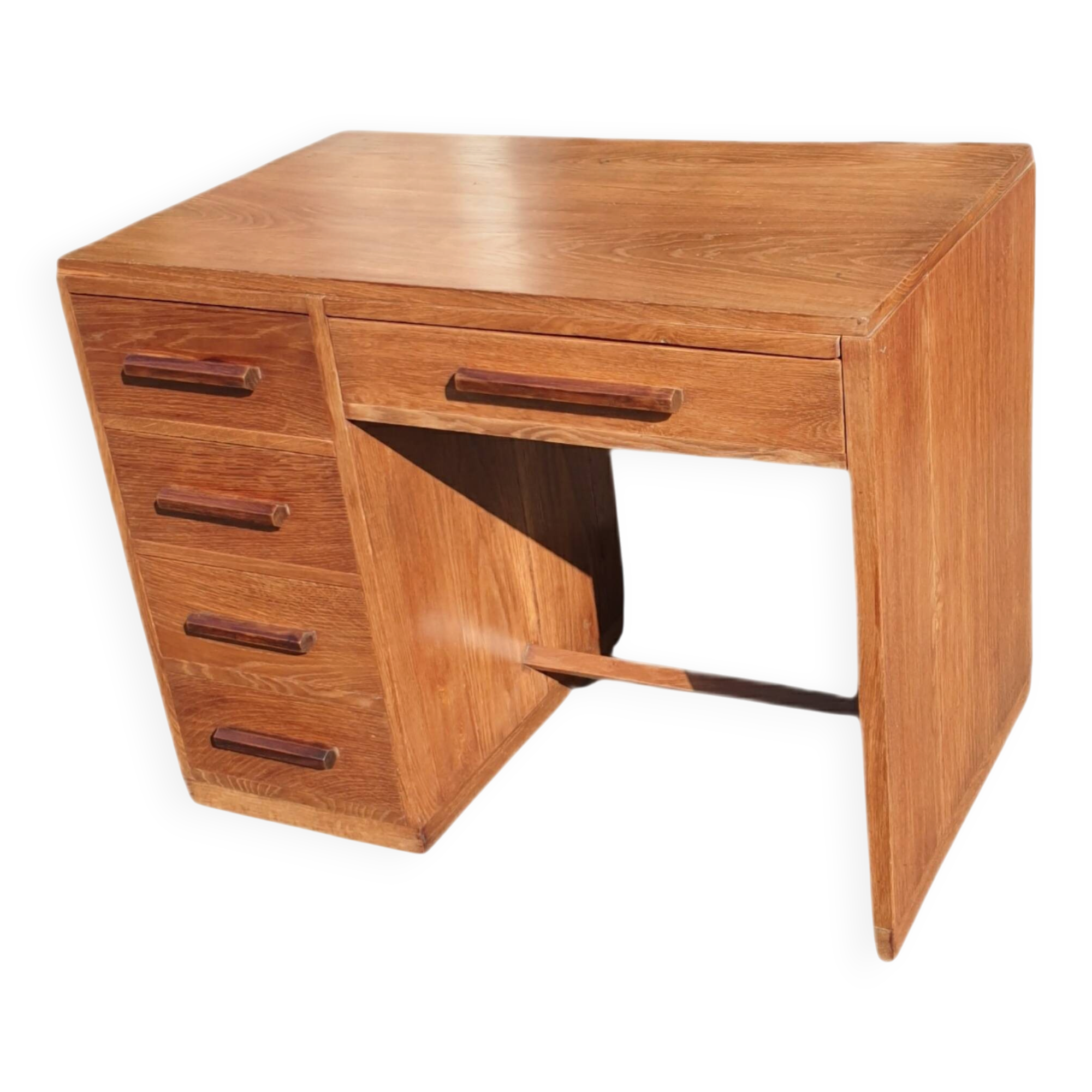 Bureau Art-Déco, en chêne, à caisson.