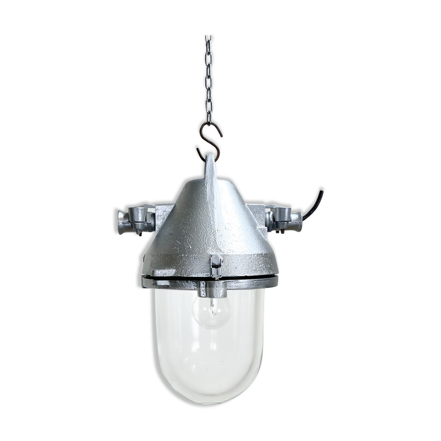 Silver cast aluminium explosion proof lamp, 1960