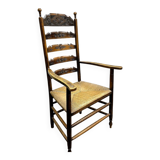 19th century handcrafted and carved ladder back chair, circa 1840s.