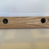 Wood metal coat rack three double hooks