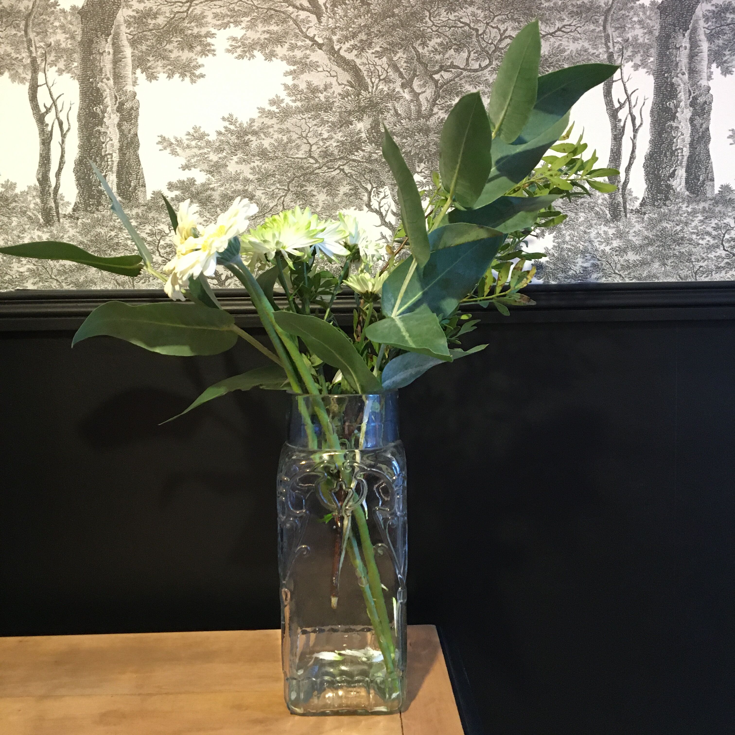 Jar old bubbled glass art nouveau decoration