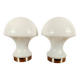 Set of 2 mushroom table lamps in opaline glass