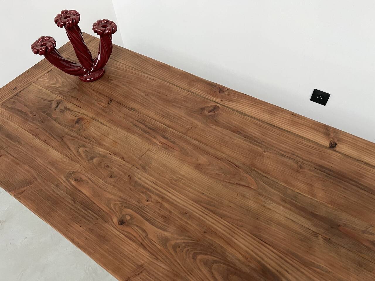 Table de ferme en pin 223 cm, années 70