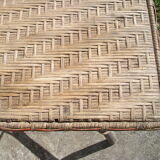 Small old table in rattan wicker