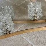 Glass-laiton chandelier circa 1950