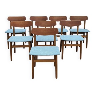 Suite of 8 Scandinavian teak chairs