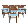 Suite de 8 chaises scandinaves en teck