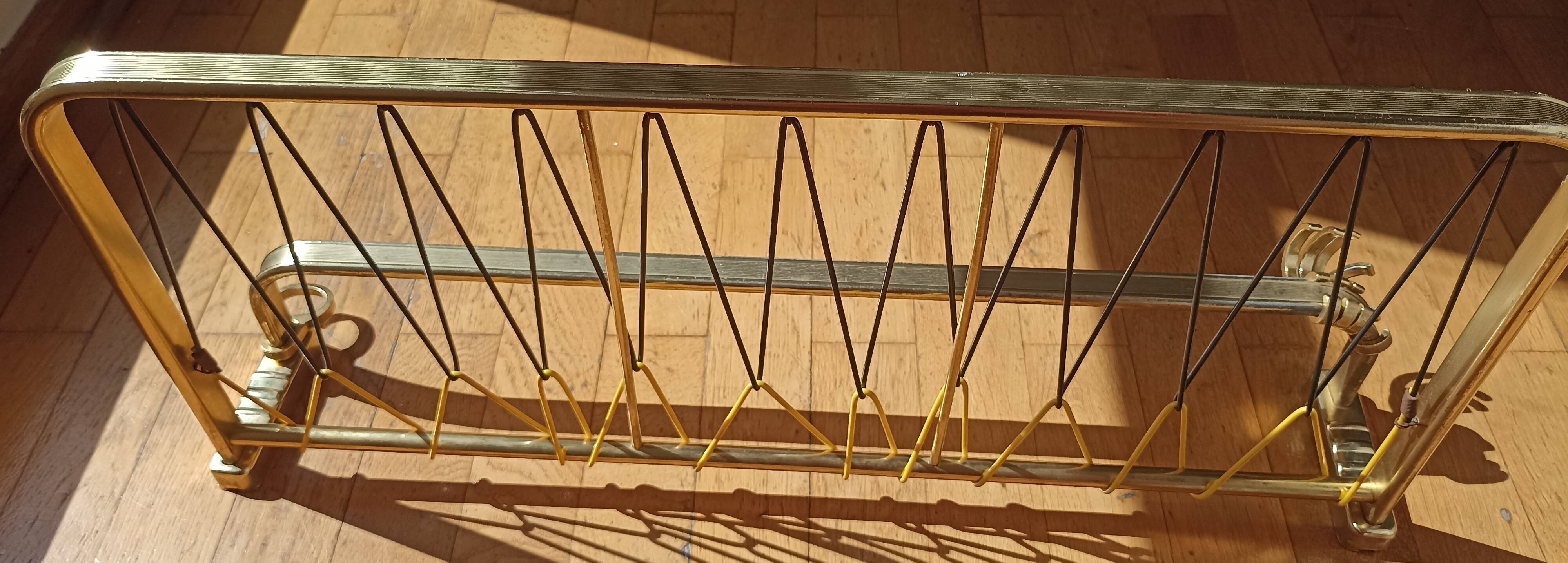 Gold metal wall coat rack