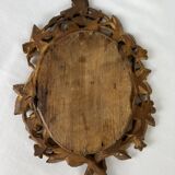 Wooden hand mirror