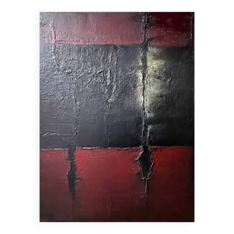 Belgian abstract painting, MACKOWIAK ERWIN "Tiss" painter oil on canvas, 1962