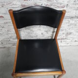 4 vintage chairs upholstered with skai