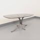 Vintage Rounded Rectangular Oval Coffee Table in Glass and Chromed Metal from the 70s