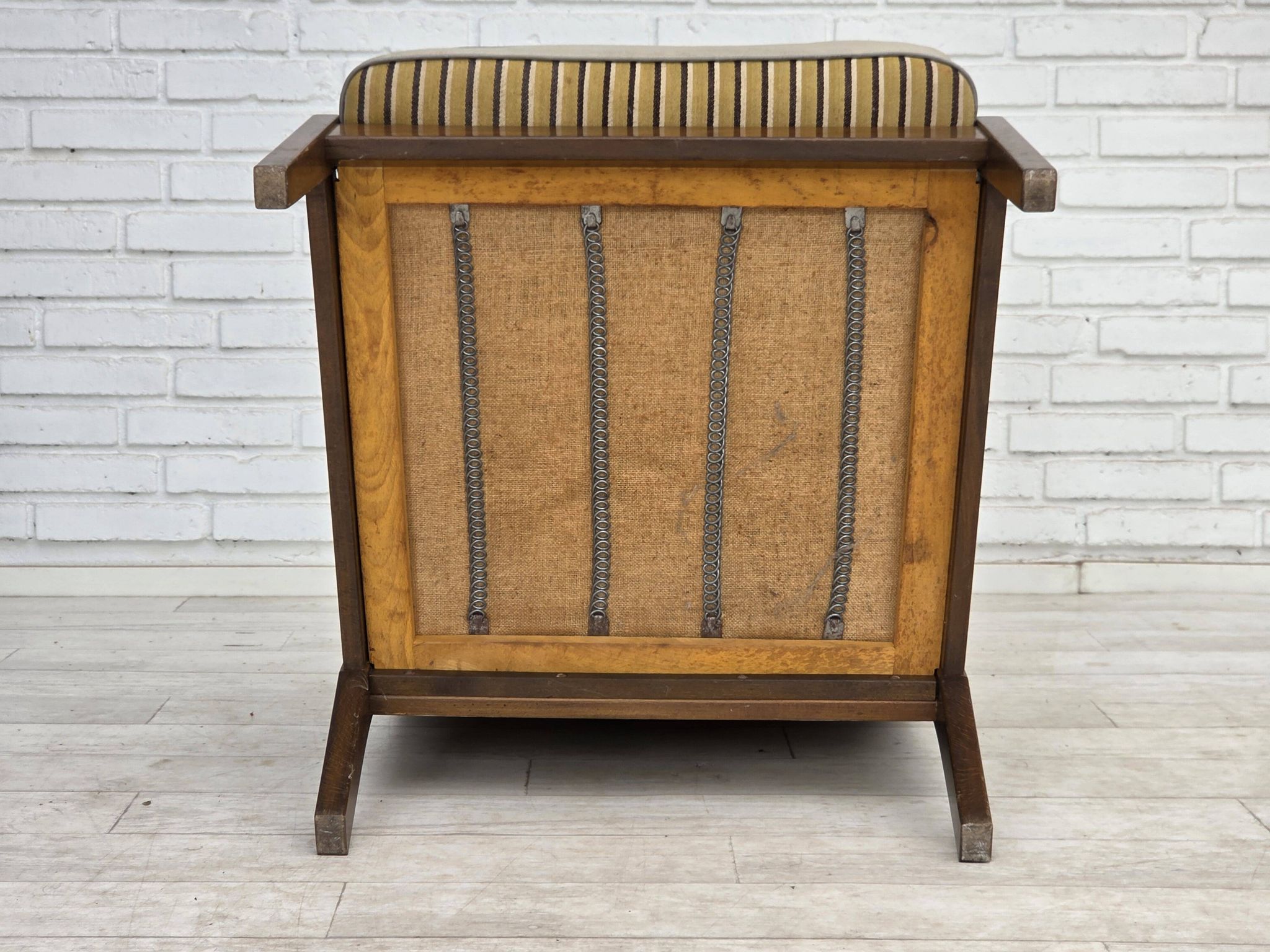 1960s, Danish armchair, furniture wool, beech wood.
