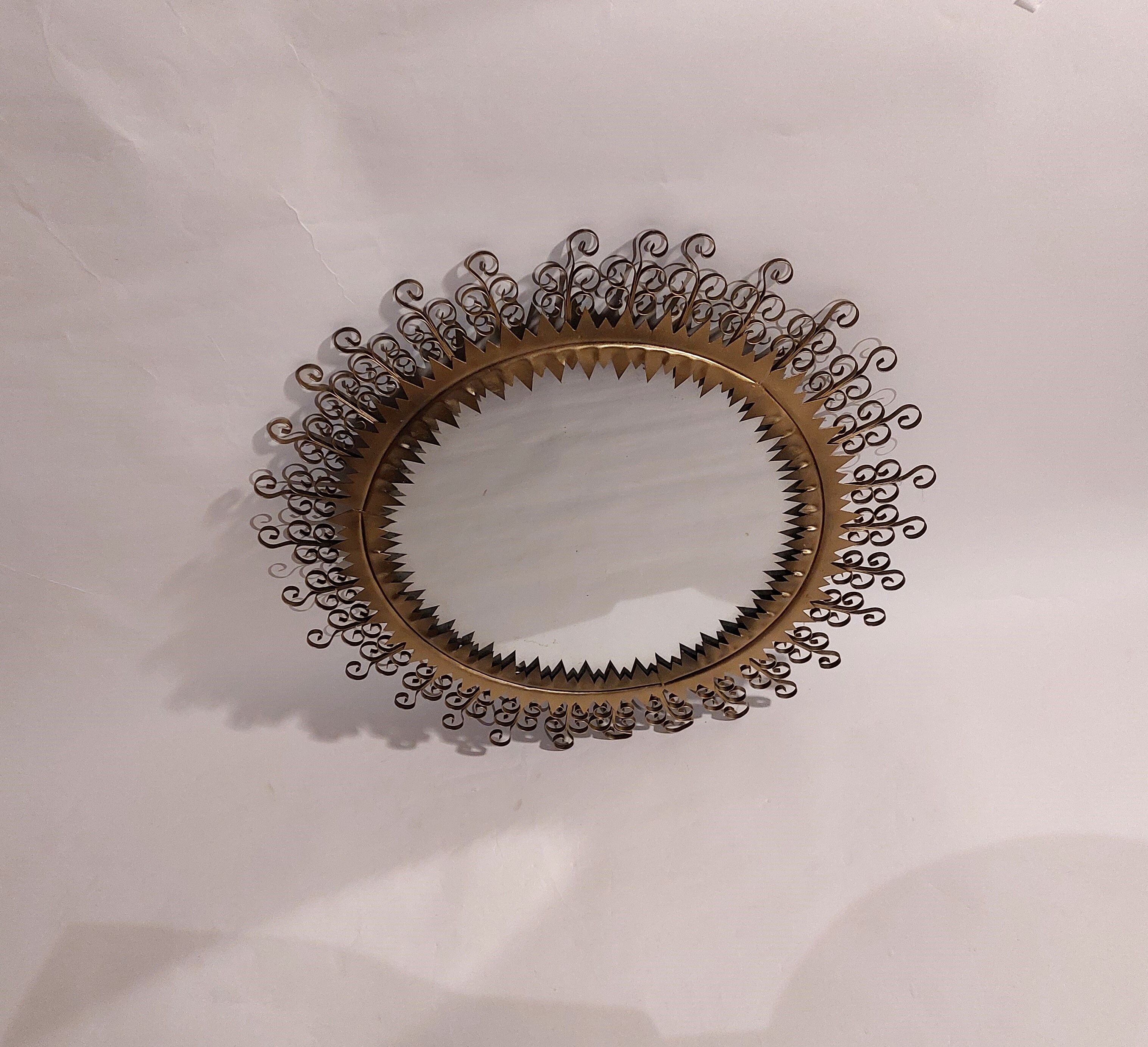 Golden wrought iron Chaty mirror 1960