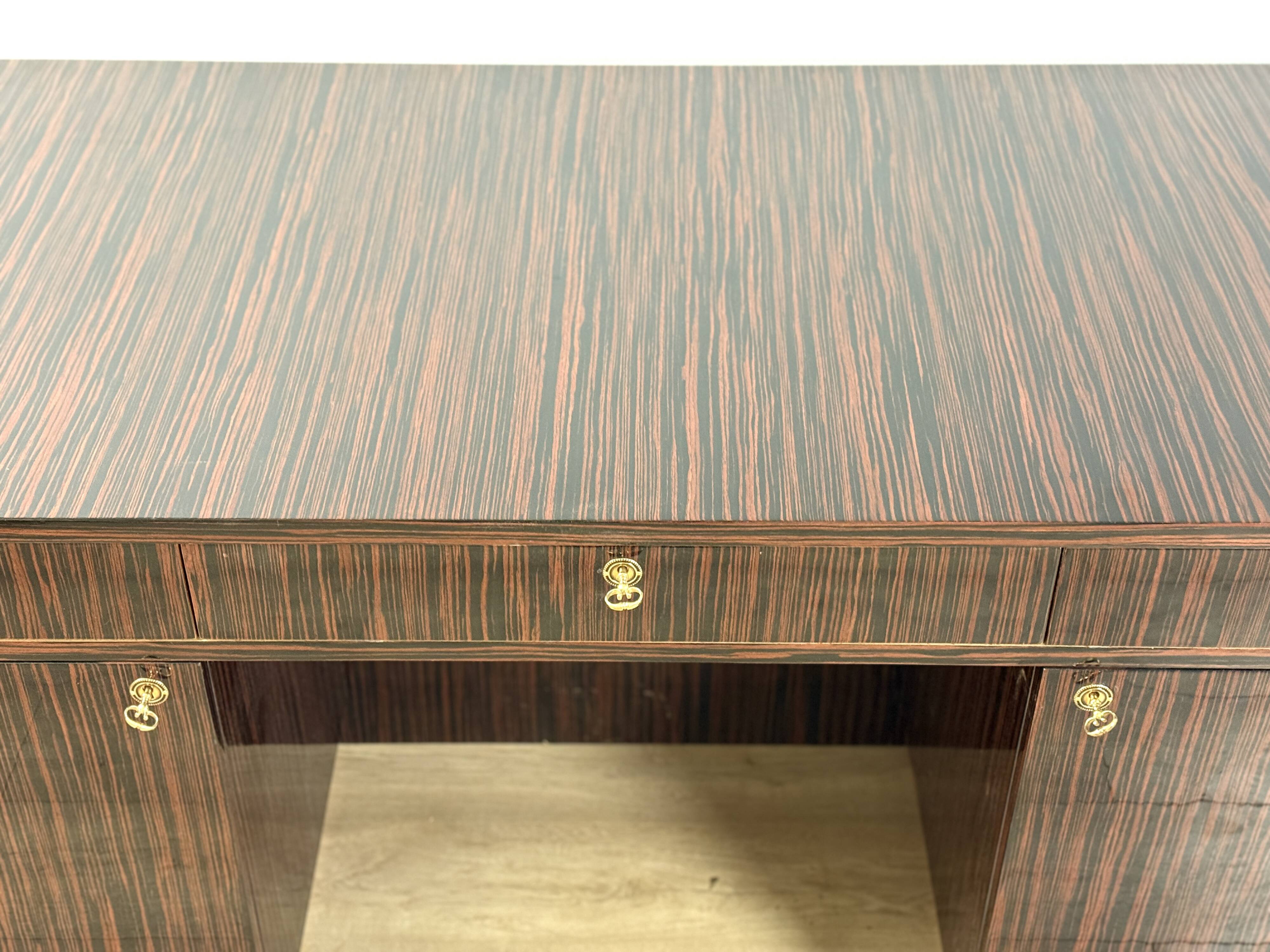 Art Deco “New York” double-sided desk – Macassar ebony veneer