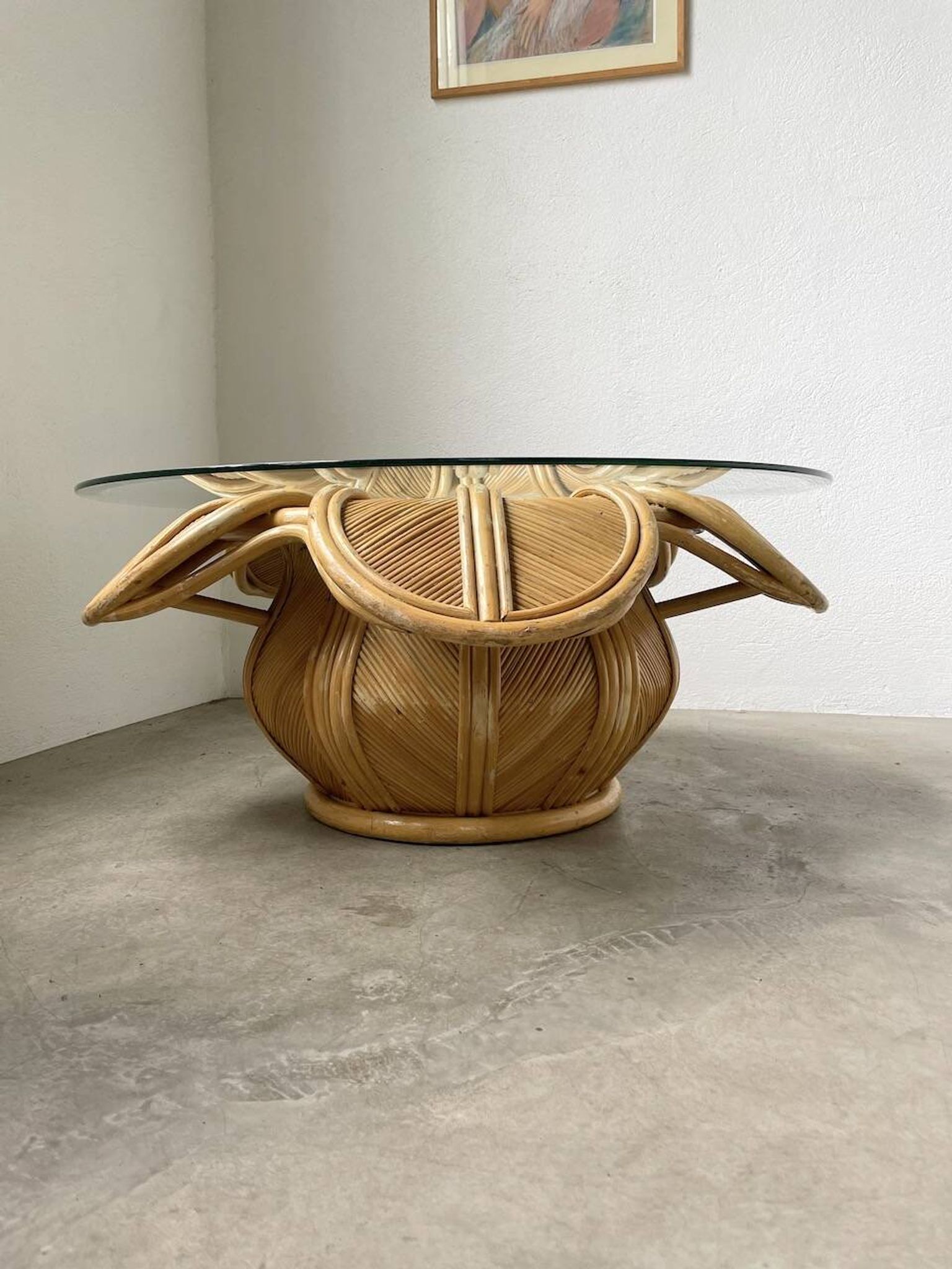 Vivai del sud “flower” rattan coffee table