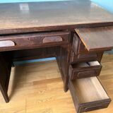 1940s accounting desk in oak and dark oak veneer
