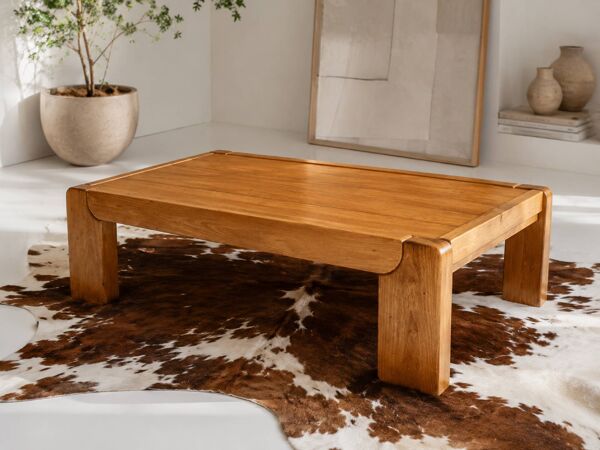 Table basse orme massif Maison Regain, 1960