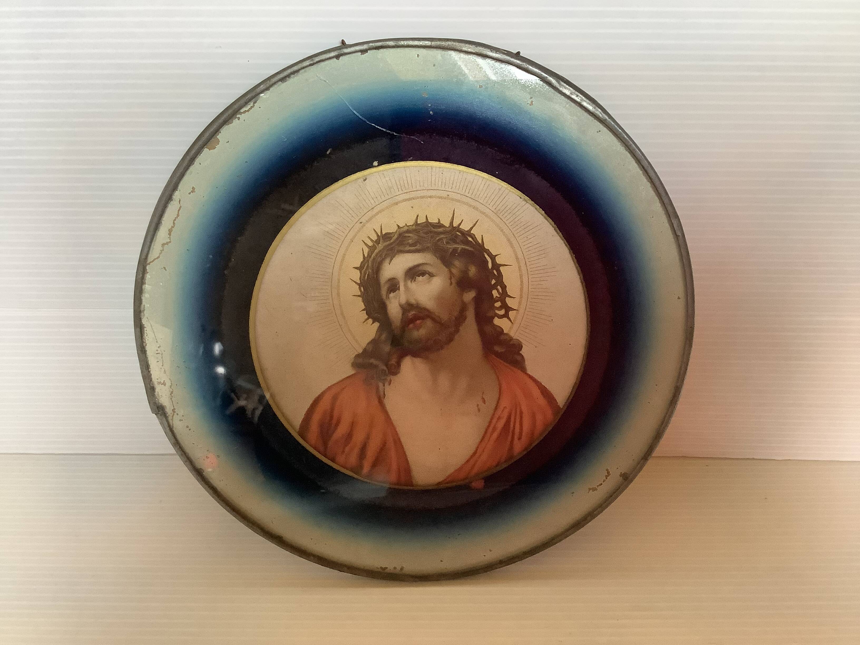 Old Jesus Christ glass frame