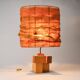 Sculptural table lamp in solid pine, France, circa 1970.