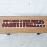 low flower bench, coffee table with tiles