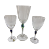 Assorted three crystal foot glasses from Arques