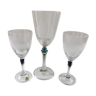 Assortiment de trois verres à pied en cristal d'Arques