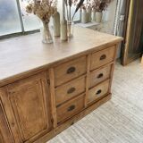 XXL solid oak counter sideboard
