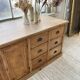 XXL solid oak counter sideboard