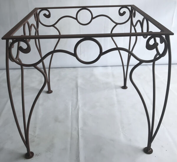 Table en fer forgé et bois