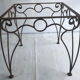 Wrought iron and wood table