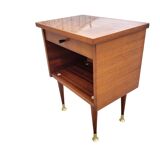 Vintage bedside table with golden pencil legs