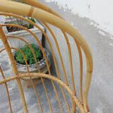 Vintage rattan cradle 1950