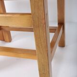 Set of 6 chairs in elm and leather Maison Regain edition