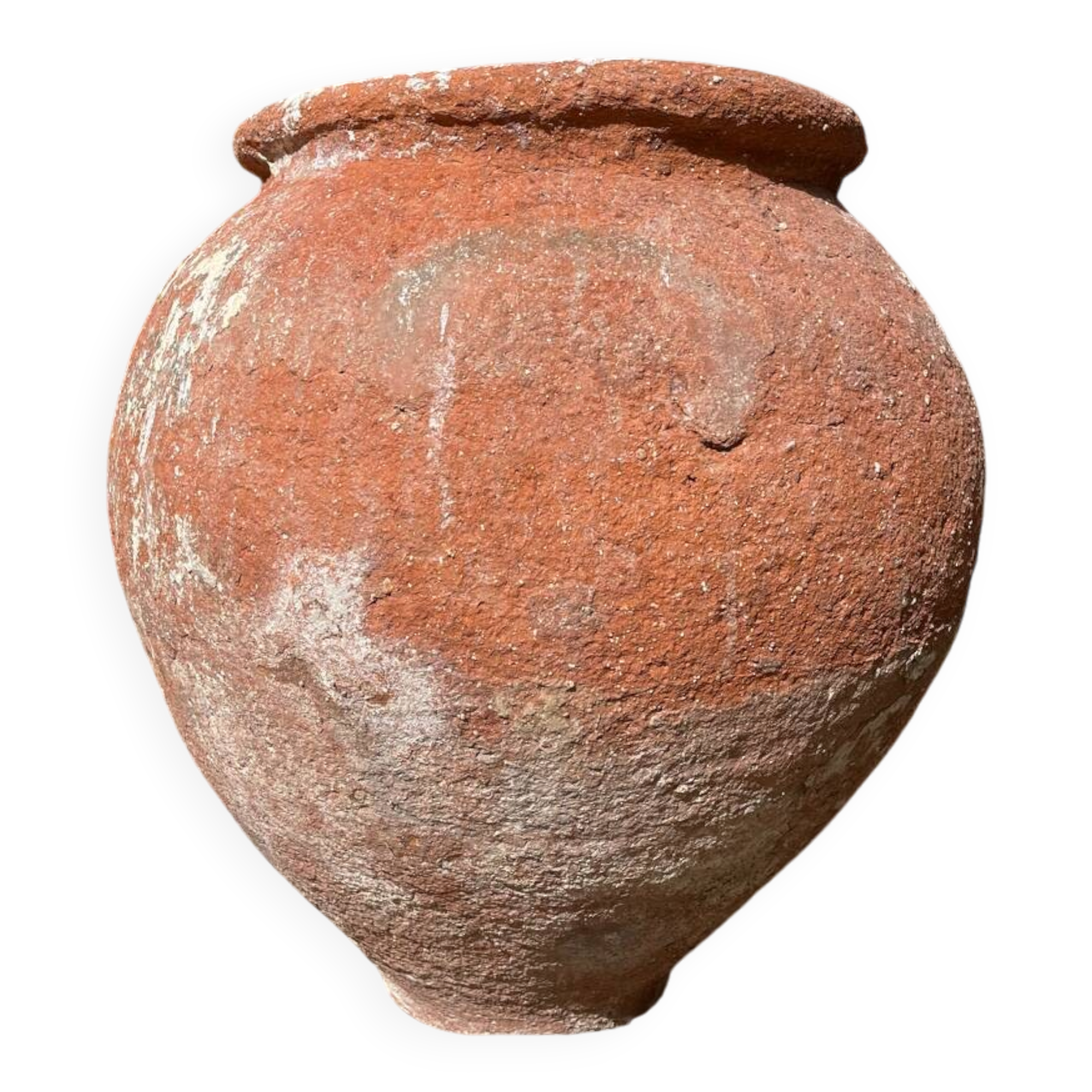 Ancient terracotta pottery jar