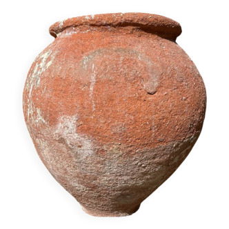 Ancient terracotta pottery jar