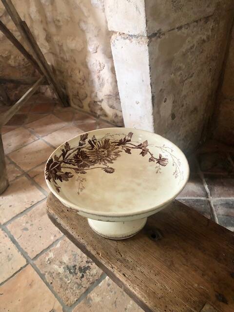 Earthenware compote by Jules Vieillard, Bordeaux