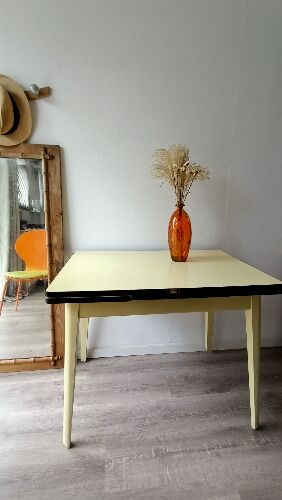 Yellow formica table