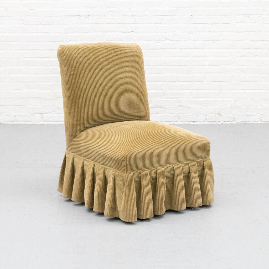 Beige corduroy crapaud lounge chair 1960s