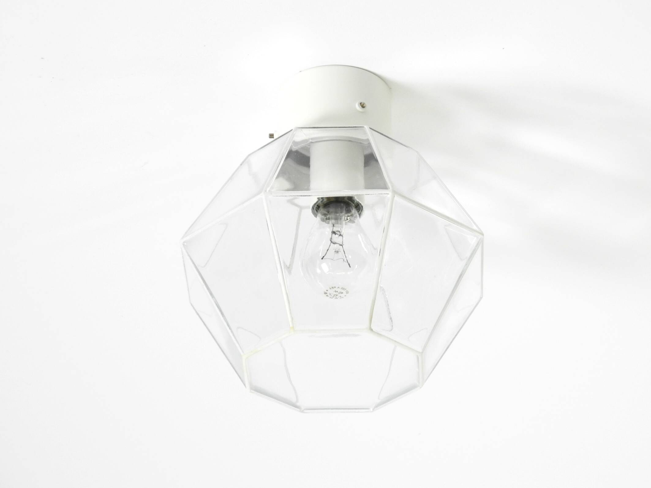 1970s Limburg glass ceiling lamp in octagon shape with its original box