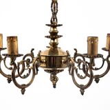 Brass chandelier, Poland, 1950s