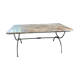 Table cast iron enamelled gold, top marble