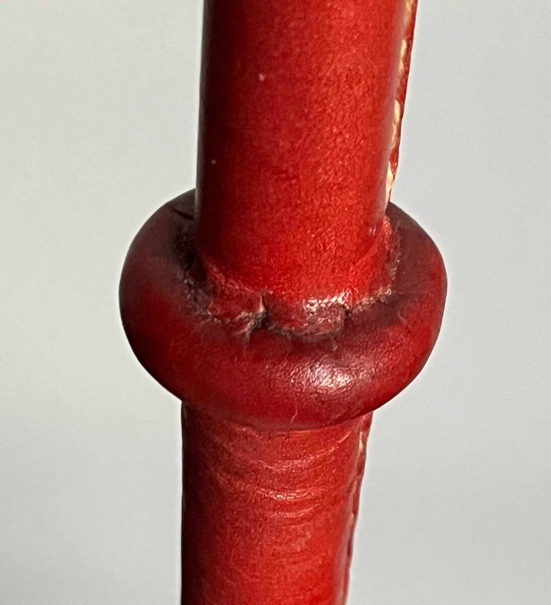 Mid-century leather floor lamp by Jacques Adnet for Valenti, Spain, 1960s.