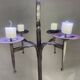 Pair of wrought iron candelabras