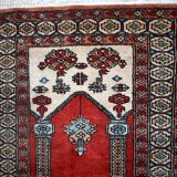 Vintage Turkish Konya handmade carpet 62cm x 92cm 1970s