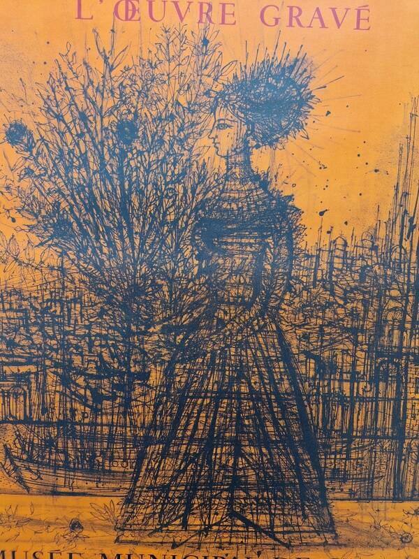 Jean Carzou (1907-2000) - Exhibition poster from 1965 - Imprimerie Mourlot - Dedicated by Carzou