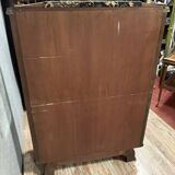 Gaston Poisson: Art Deco period display cabinet with varnished mahogany system
