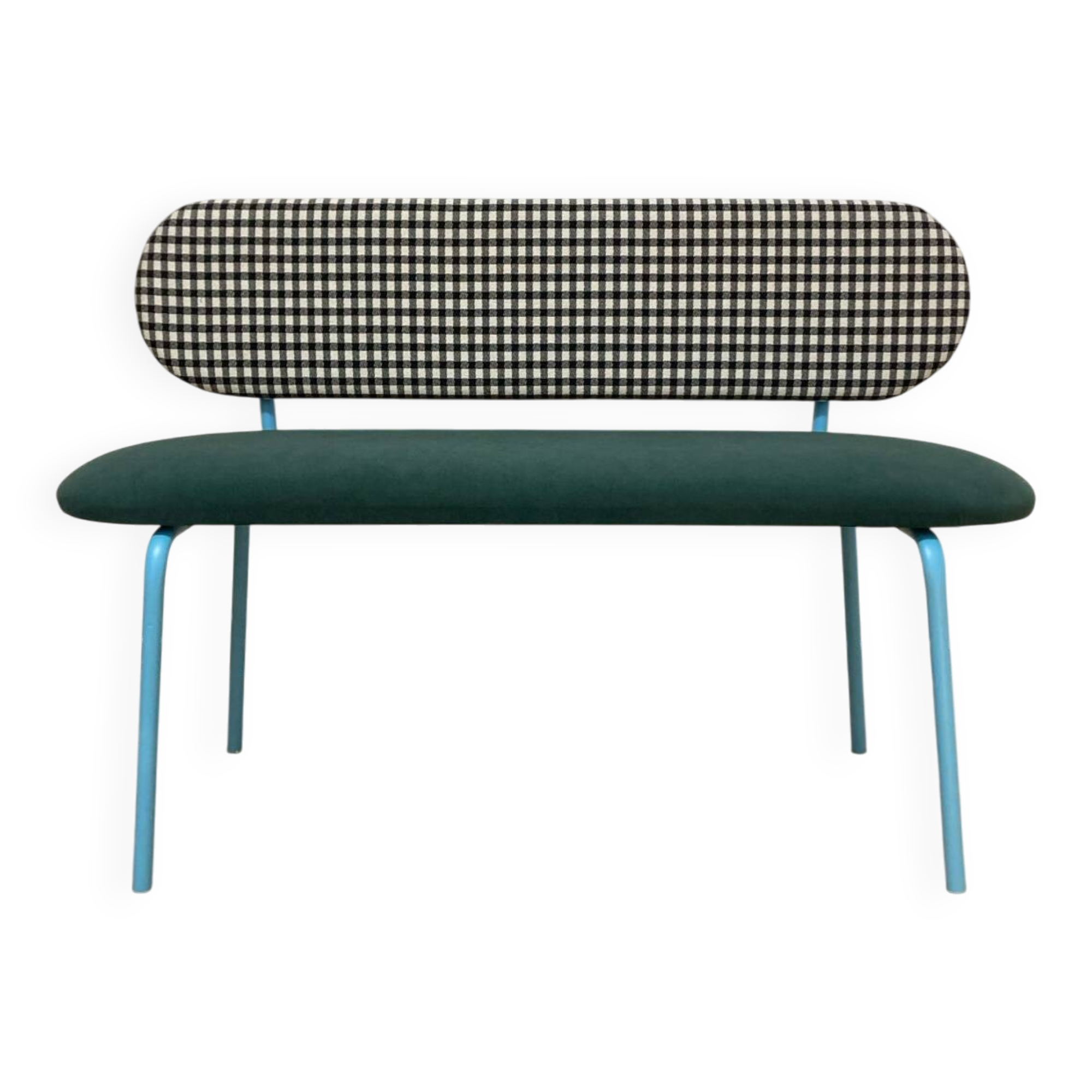 Vichy fabric bench / Aquaclean green