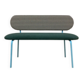 Banc en tissu vichy noir et Aquaclean vert